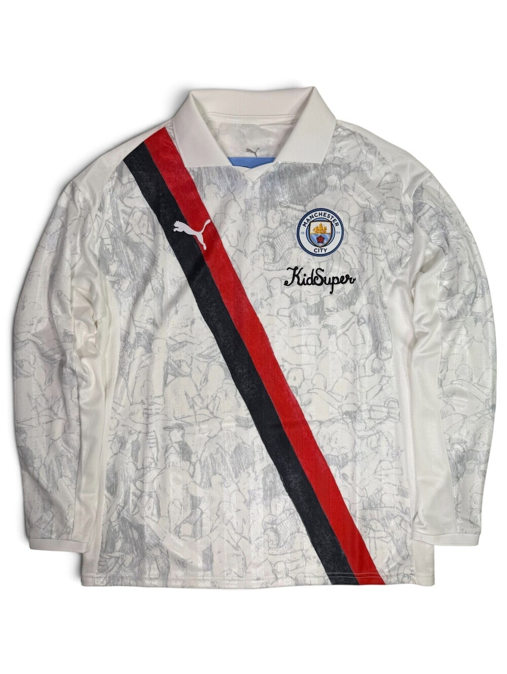 PUMA KidSuper Manchester City Man City Long Sleeve Retro Jersey Men's Medium M
